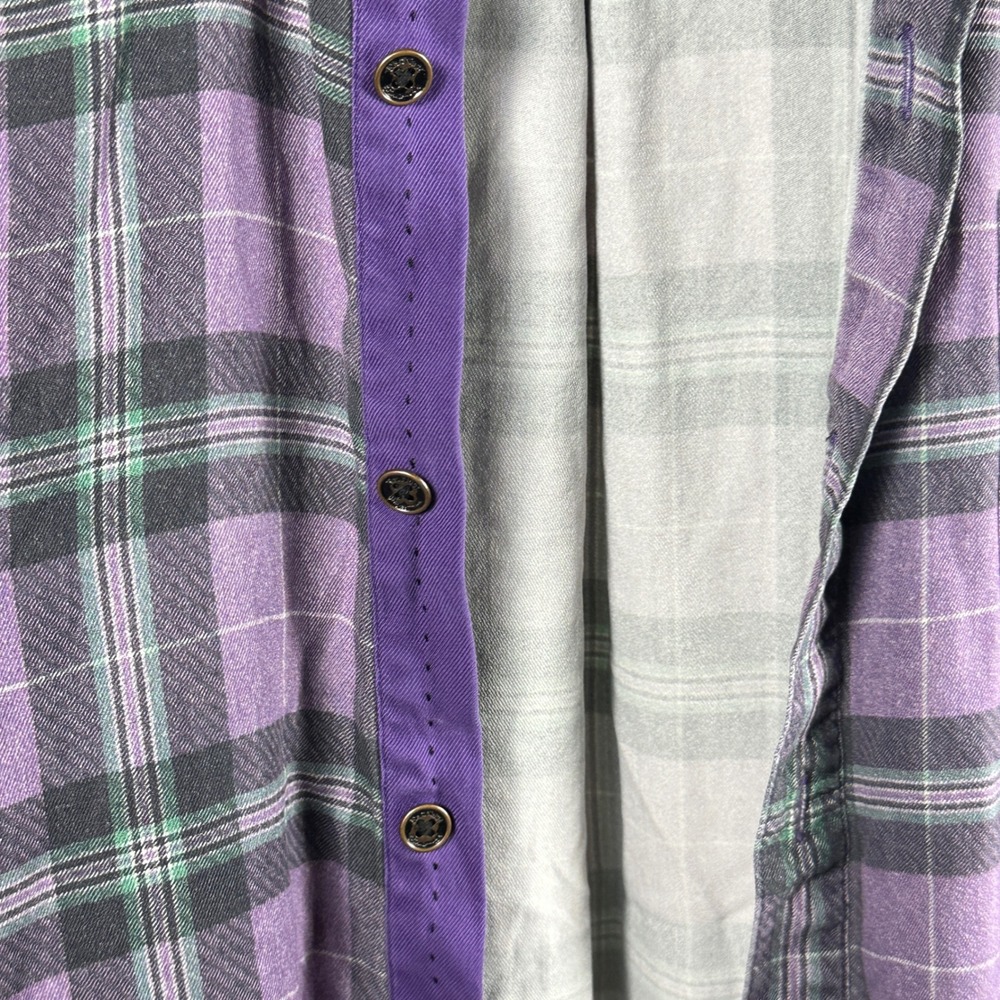 Nat Nast Luxury Originals Mens 100% Silk Purple Plaid Button Down Shirt Lg - Picture 9 of 10